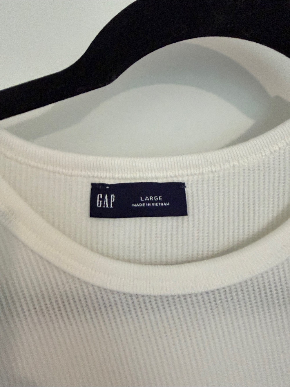 GAP White Ribbed Short Sleeve Crew Tee - Picture 2 of 2